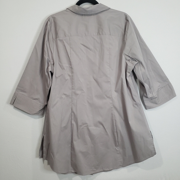 Lane Bryant Button Up 3/4 Sleeves Gray Shirt Size 18 - Picture 3 of 12